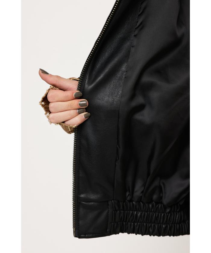 FAUX LEATHER ZIP UP ブルゾン(505572494) | スライ(SLY) - d FAUX LEATHER ZIP UP ブルゾン(505572494) | スライ(SLY) - d