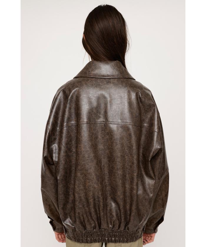 FAUX LEATHER ZIP UP ブルゾン(505572494) | スライ(SLY) - d FAUX LEATHER ZIP UP ブルゾン(505572494) | スライ(SLY) - d