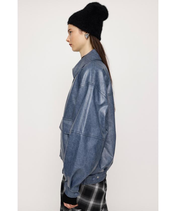 FAUX LEATHER ZIP UP ブルゾン(505572494) | スライ(SLY) - d