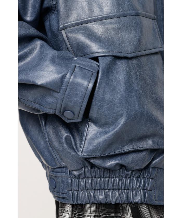 FAUX LEATHER ZIP UP ブルゾン(505572494) | スライ(SLY) - d
