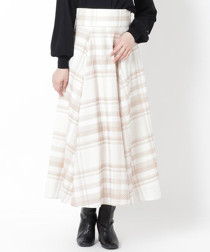 定価14300円　ウィルセレクション　シアーチェックフレアスカート シアーチェックスカート | ウィルセレクション(WILLSELLECTION