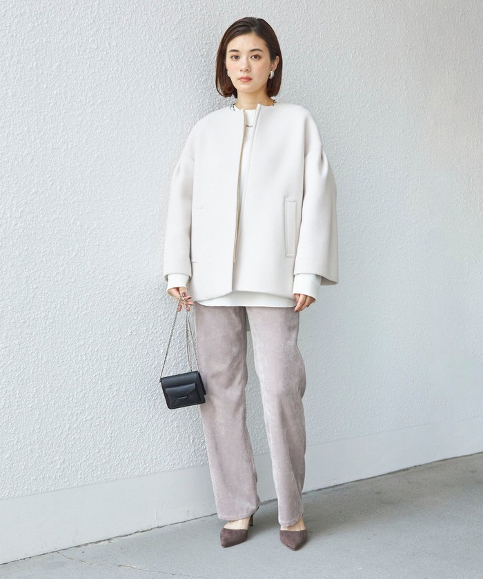 SHIPS Bellandi SUPER130　コクーンショートコート セール】Bellandi SUPER130 コクーン ショート コート