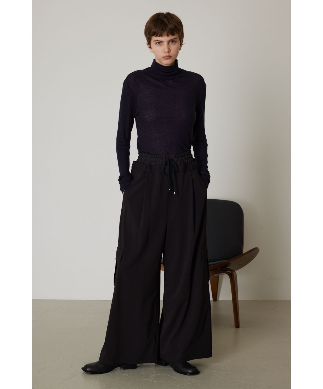 パンツ RIM.ARK  Double waist wide PT/BLK 36 RIM.ARK Double waist wide PT BLK 36