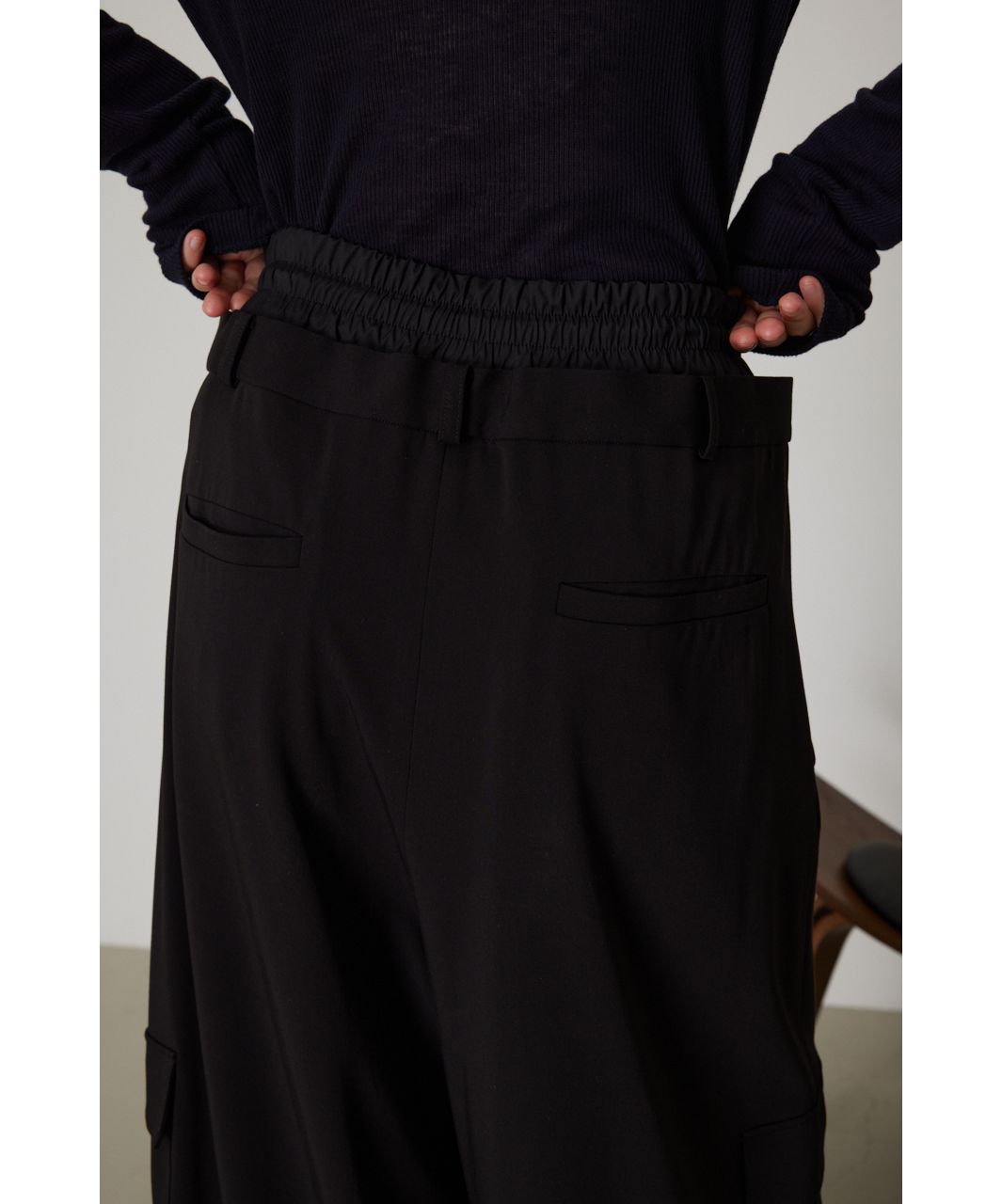 パンツ RIM.ARK  Double waist wide PT/BLK 36 RIM.ARK Double waist wide PT/BLK 36