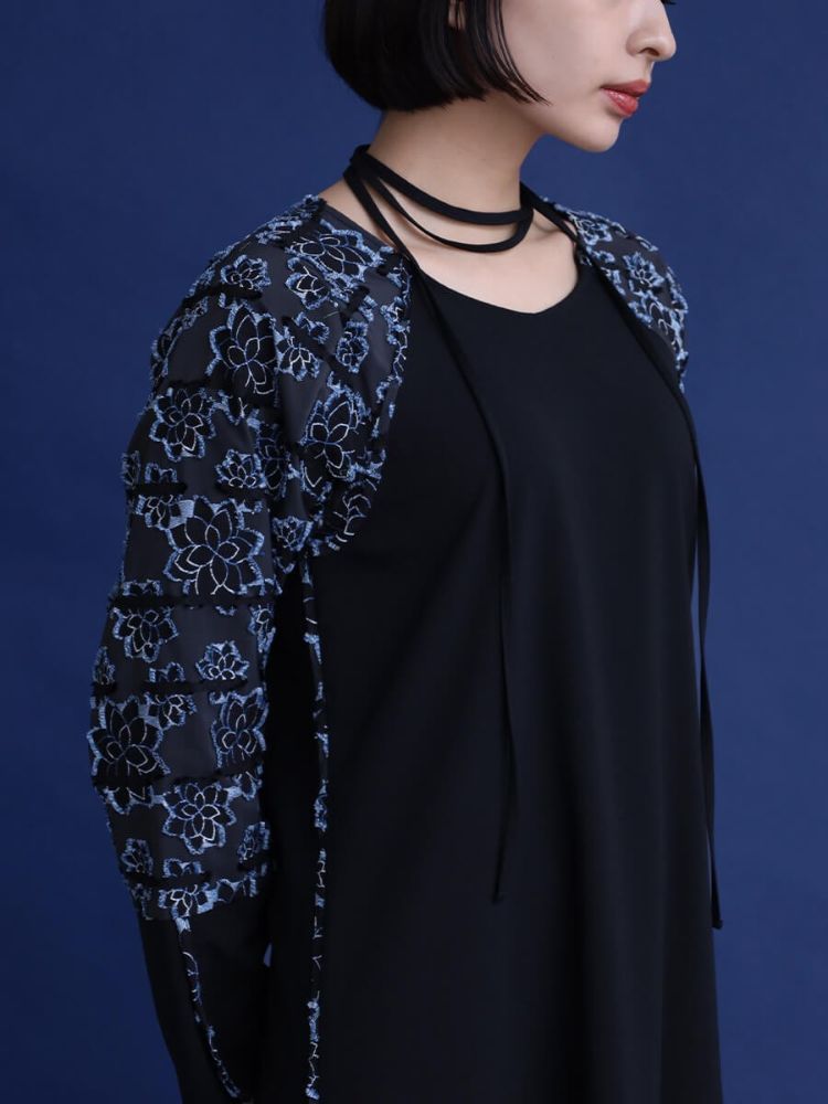 resil レジル 新品未使用 ベルスリーブ ジャガード ドレス