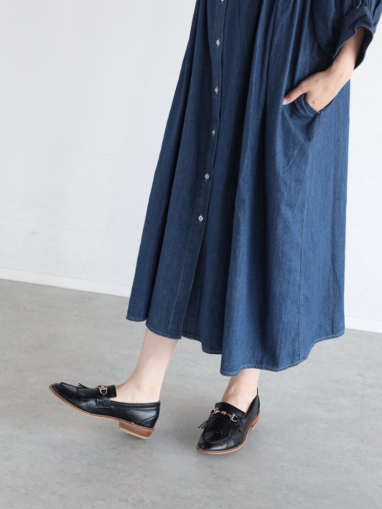 ヤマダヤ　Vin デニム ワンピース ☆新品、タグ付き☆ Vin スキッパーデニムワンピース ヤマダヤ