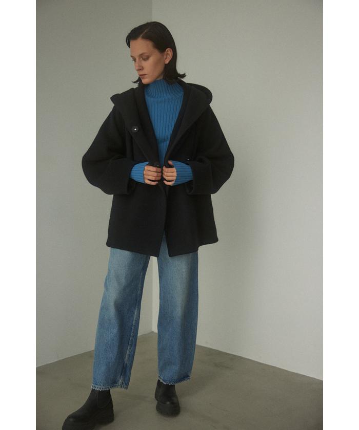 美品　ブラックバイマウジー　hood wool coat ブラック　ウール ブラックバイマウジー hood wool coat ブラック ウール - メルカリ