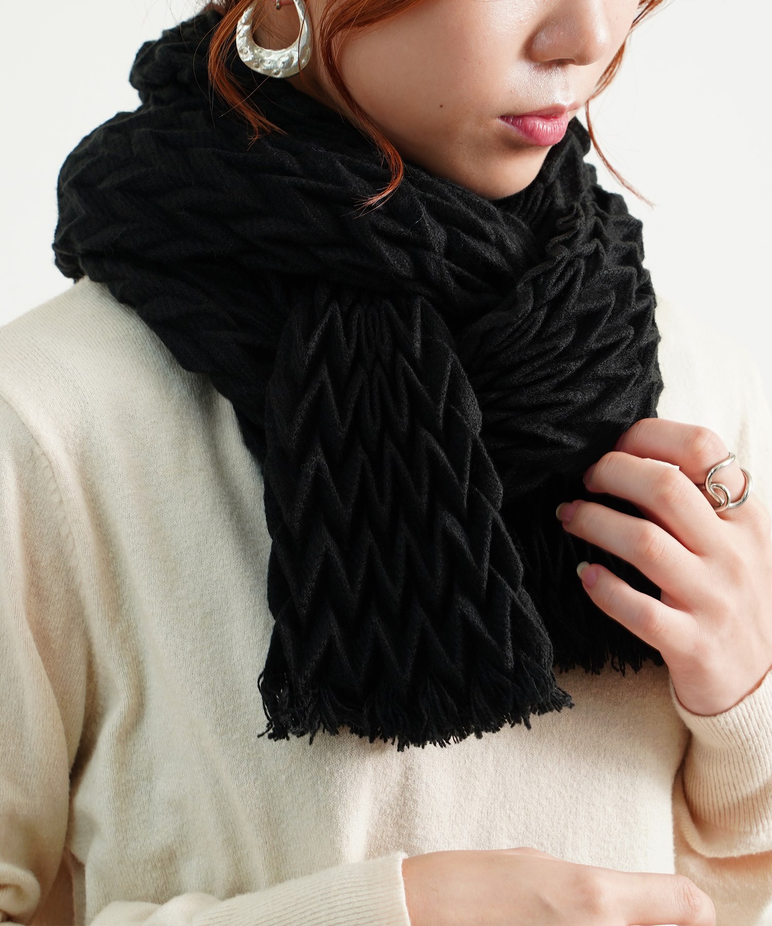 セール15%OFF】フィズ Fizz ジグザグプリーツストール マフラー ショール(504975149) | フィズ(Fizz) - d fashion