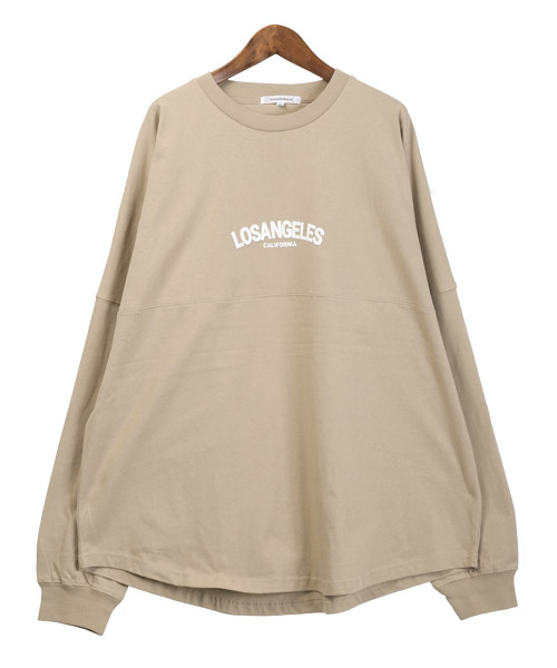 65%OFF【送料無料】 ラグスタイル LUXSTYLE バックロゴ発泡プリントロンT/ロンT トップス