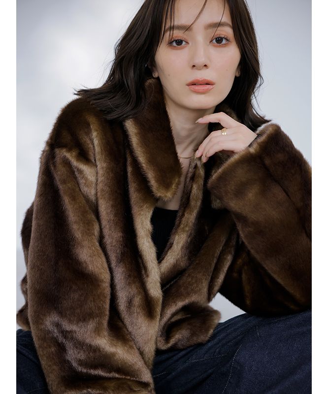 セール 30%OFF】ステンカラーショートファーコート(505623408 セール 30%OFF】ステンカラーショートファーコート(505623408