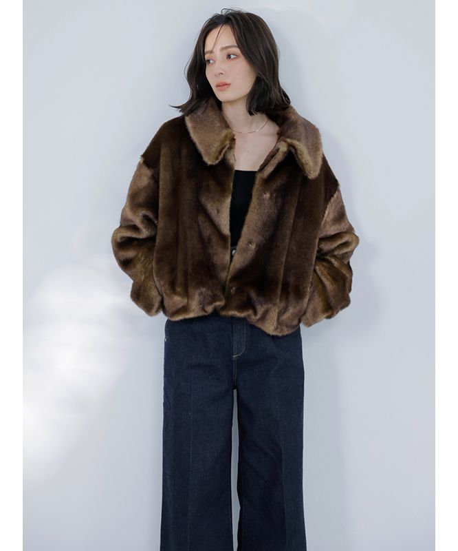 セール 30%OFF】ステンカラーショートファーコート(505623408 セール 30%OFF】ステンカラーショートファーコート(505623408