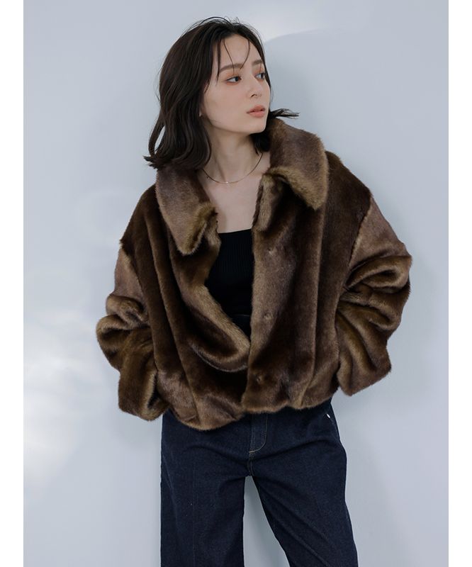 セール 30%OFF】ステンカラーショートファーコート(505623408 セール 30%OFF】ステンカラーショートファーコート(505623408