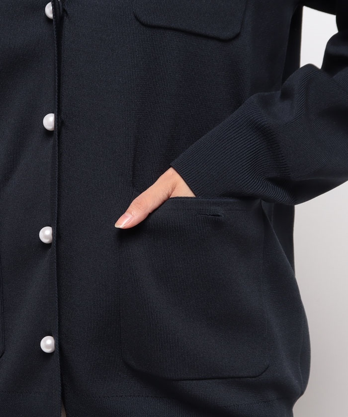 LOUNIE - ルーニィ 美品 パールボタンニットカーディガン 長袖 ジャケット Vネック 紺 LOUNIE - ルーニィ 美品 パールボタンニットカーディガン 長袖