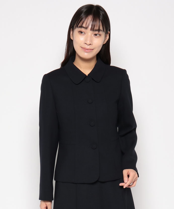 アナイ　36ウールジョーゼット　ジャケット　ワンピース　セットアップ　濃紺 アナイ 36ウールジョーゼット ジャケット ワンピース