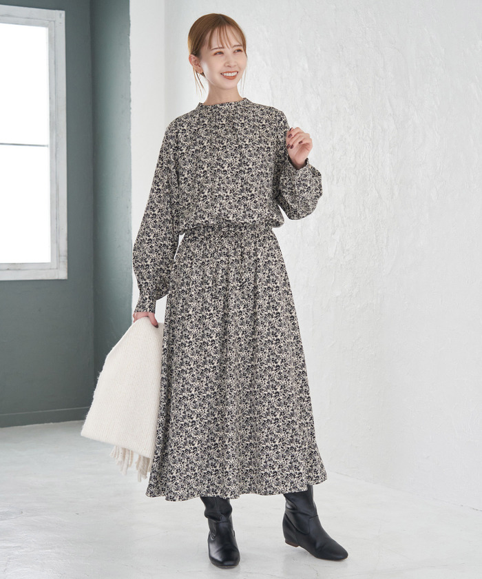 セール 20%OFF】ハイネック花柄ワンピース(505623607) | ロペ セール 20%OFF】ハイネック花柄ワンピース(505623607) | ロペ