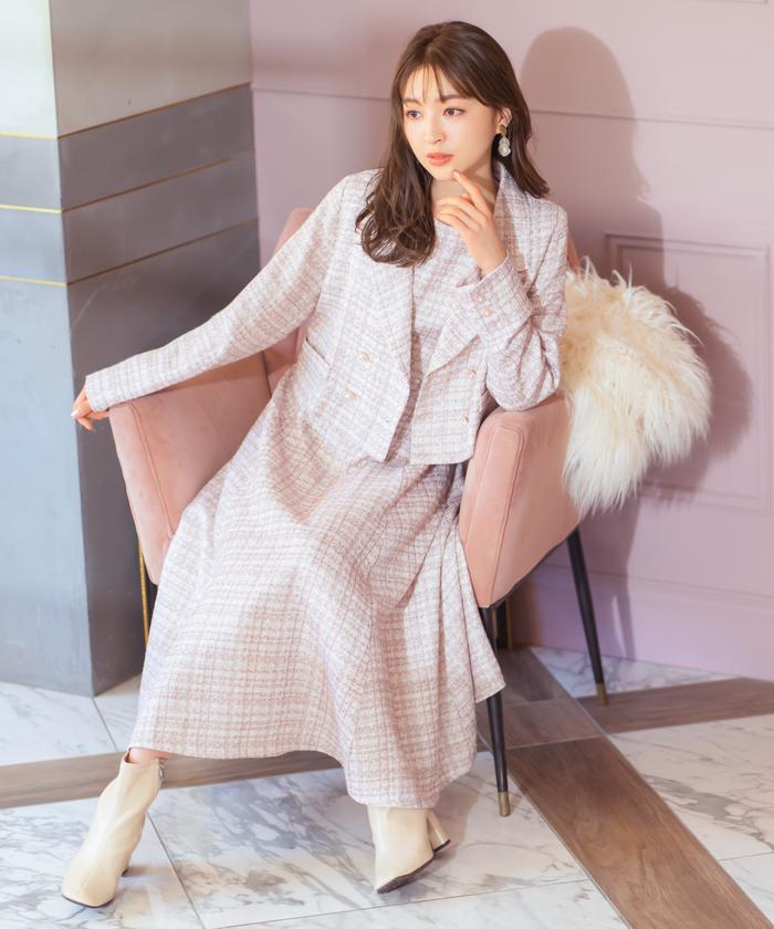 ラメツイードワンピース(505624671) | ウィルセレクション ラメツイードワンピース(505624671) | ウィルセレクション