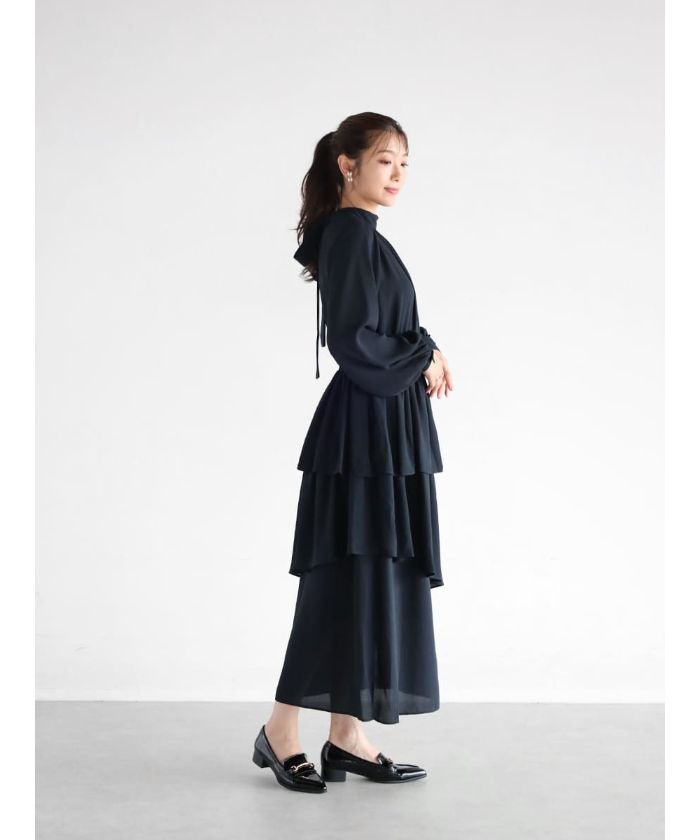 セール 40%OFF】ヴァン Vin バックリボンティアードワンピース