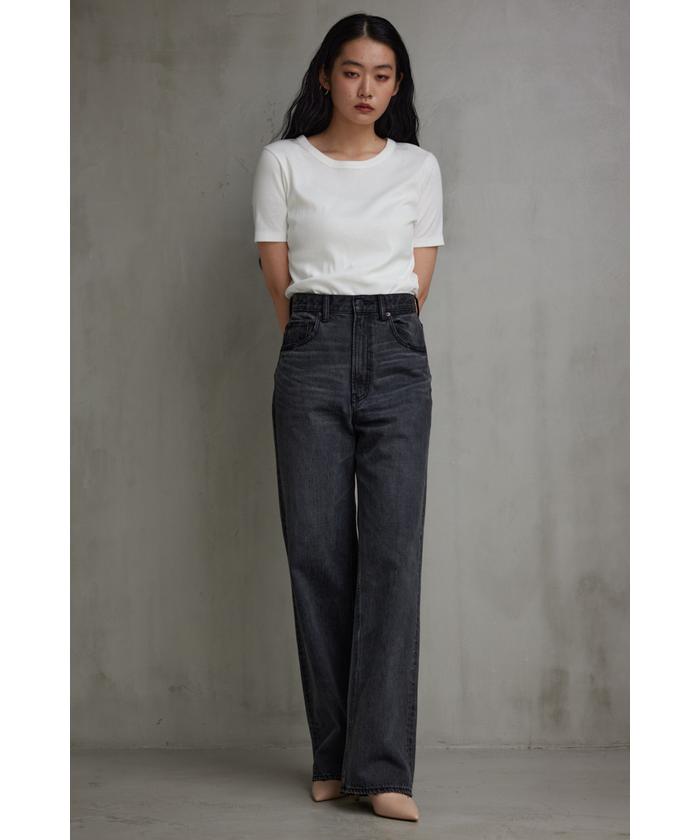 店内商品がすべてレジにて半額！！ AZUL DENIMハイウエストワイドデニムロング丈(505626607 ジャケット・アウター