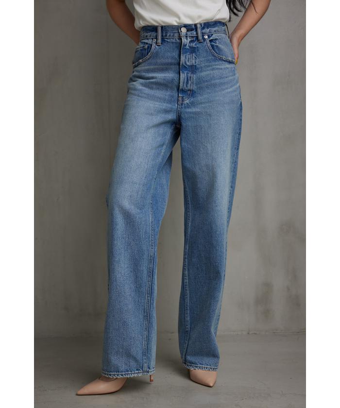AZUL DENIMハイウエストワイドデニムロング丈(505626607