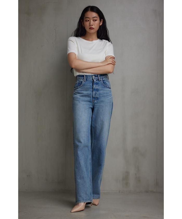 AZUL DENIMハイウエストワイドデニムロング丈(505626607
