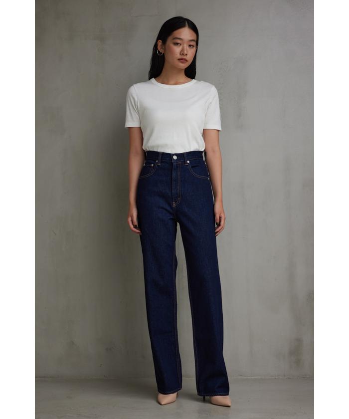 【限定セール！】 AZUL DENIMハイウエストワイドデニムロング丈(505626607 ジャケット・アウター
