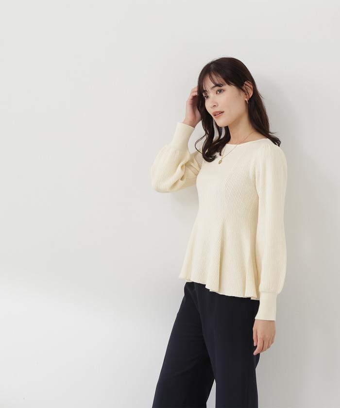 BLACK LABEL ケーブルニット薄手セーター セール 10%OFF】ペプラムケーブルニット(505626696