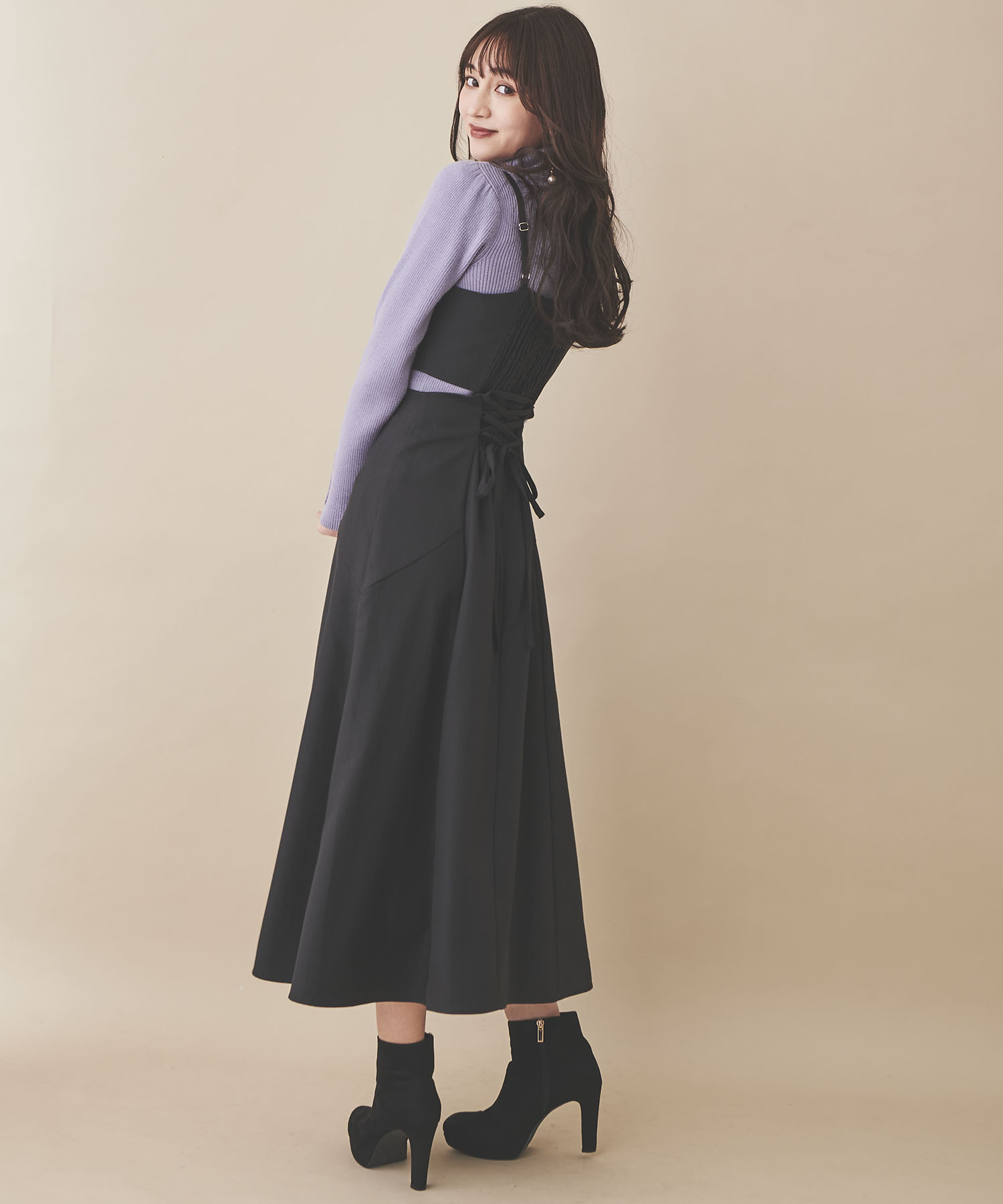 クーポン】【セール20%OFF】サイドスリットバックレースアップ