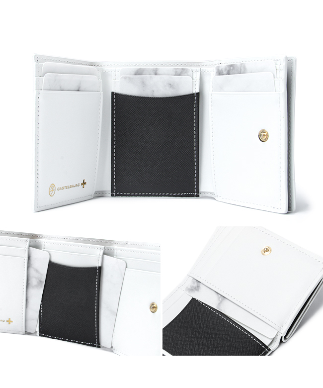 ortensia！CASTELBAJAC 三つ折り財布 ホワイト カステルバジャック CASTELBAJAC カステルバジャック 財布 ミニ