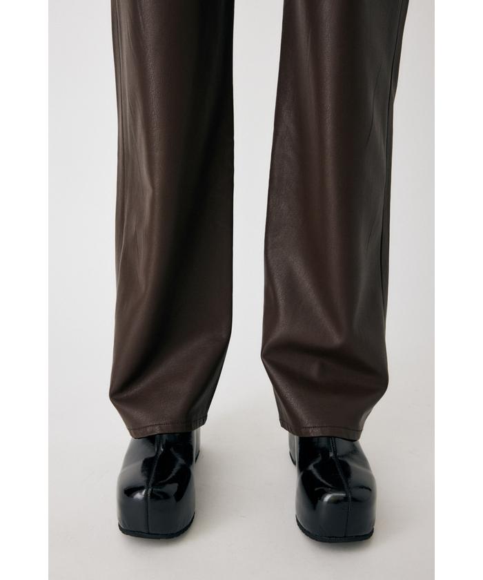 〈完売カラー〉値下F/LEATHER COMBI STRAIGHT moussy セール 50%OFF】F/LEATHER COMBI STRAIGHT(505631057