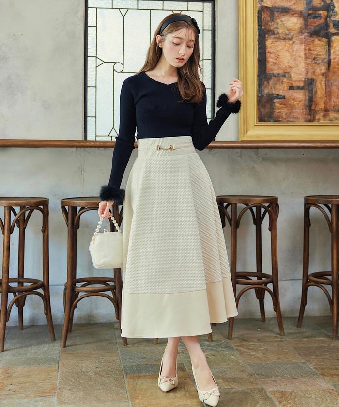 セール37%OFF】2WAYファースリーブハートネックニットプルオーバー