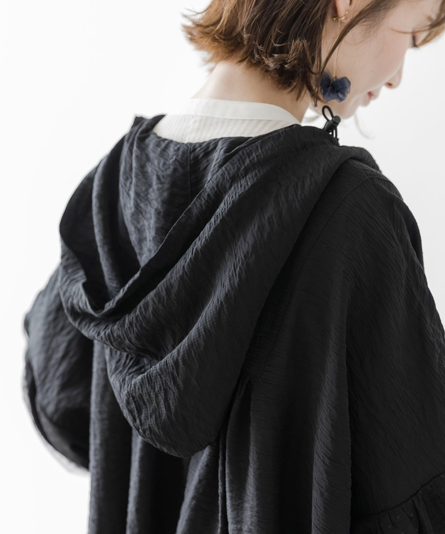 花蝶前立て刺繍 袖チュール切替ブルゾン(505623747) | イズ