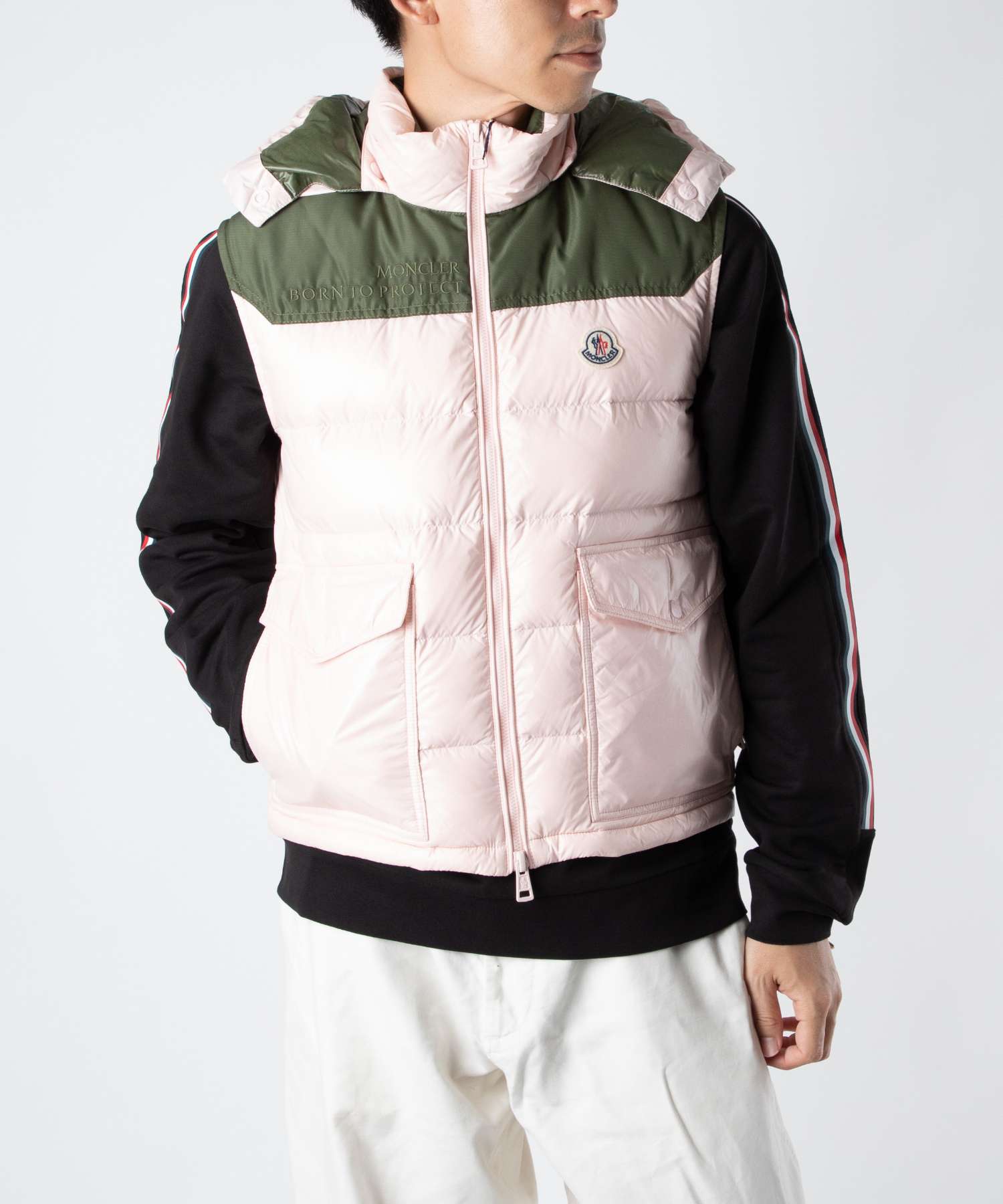 MONCLER ホワイトダウンベスト フード付き ホワイト New Amauryダウンベスト : アウター 向けの Children