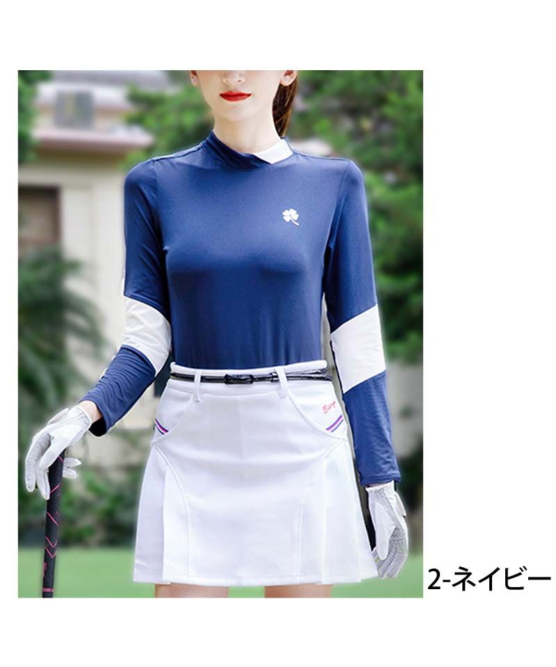 トップイズム TopIsm ゴルフウェア レディース ゴルフノースリーブ モックネック ポロシャツ ハイネック ハーフジップ ストレッチ 伸縮 トップ トップイズム TopIsm ゴルフウェア レディース ゴルフ