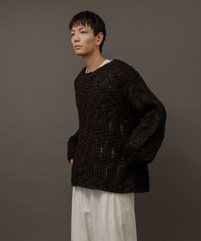WEB限定】ルーズシルエット ハンドニット プルオーバー / 手編み風
