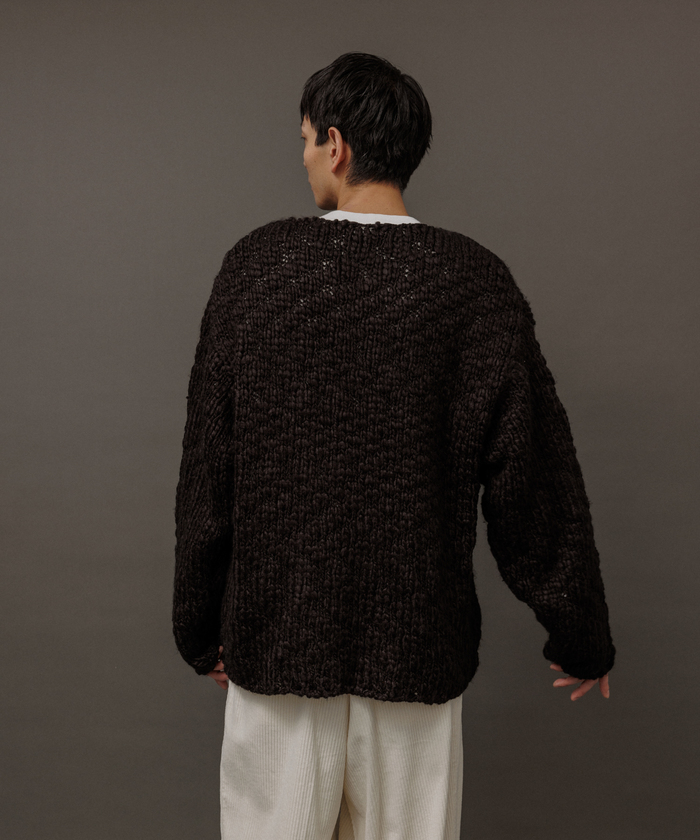 WEB限定】ルーズシルエット ハンドニット プルオーバー / 手編み風