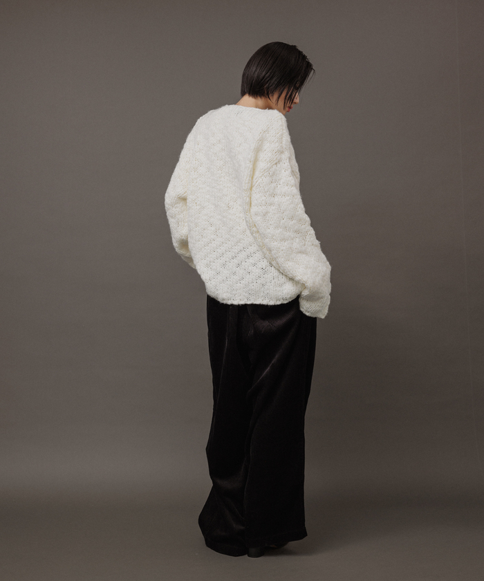 WEB限定】ルーズシルエット ハンドニット プルオーバー / 手編み風