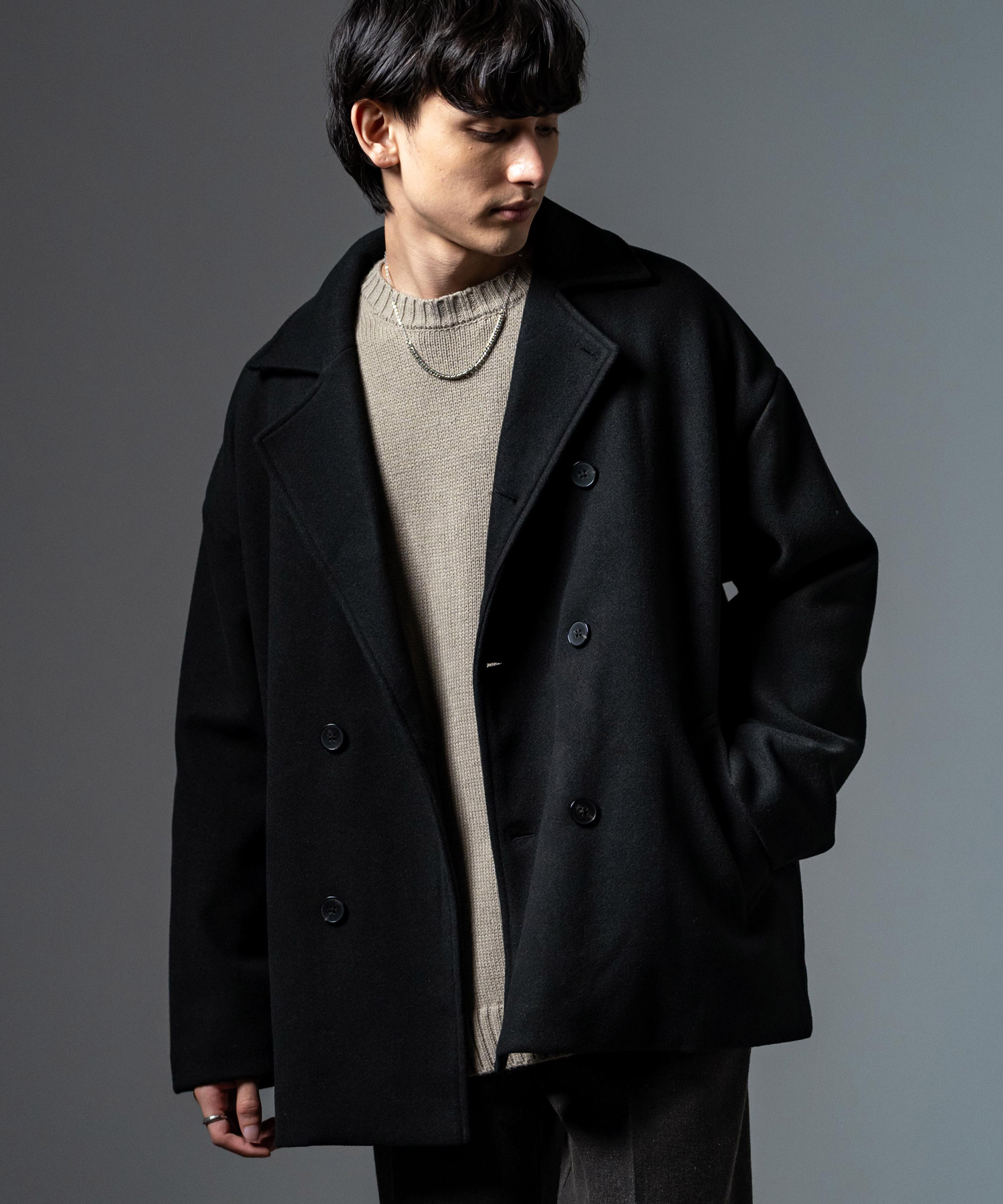 クーポン】ロッキーモンロー Rocky Monroe Pコート メンズ