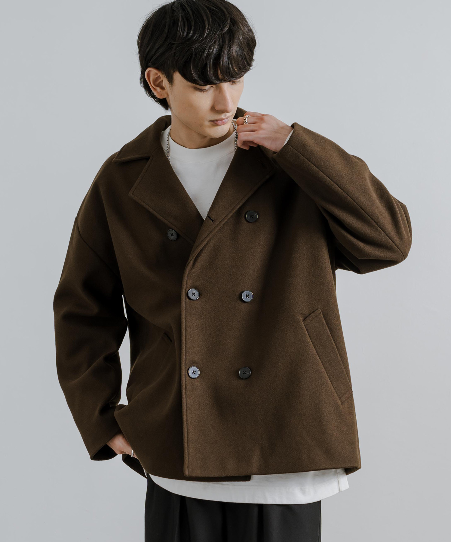 クーポン】ロッキーモンロー Rocky Monroe Pコート メンズ