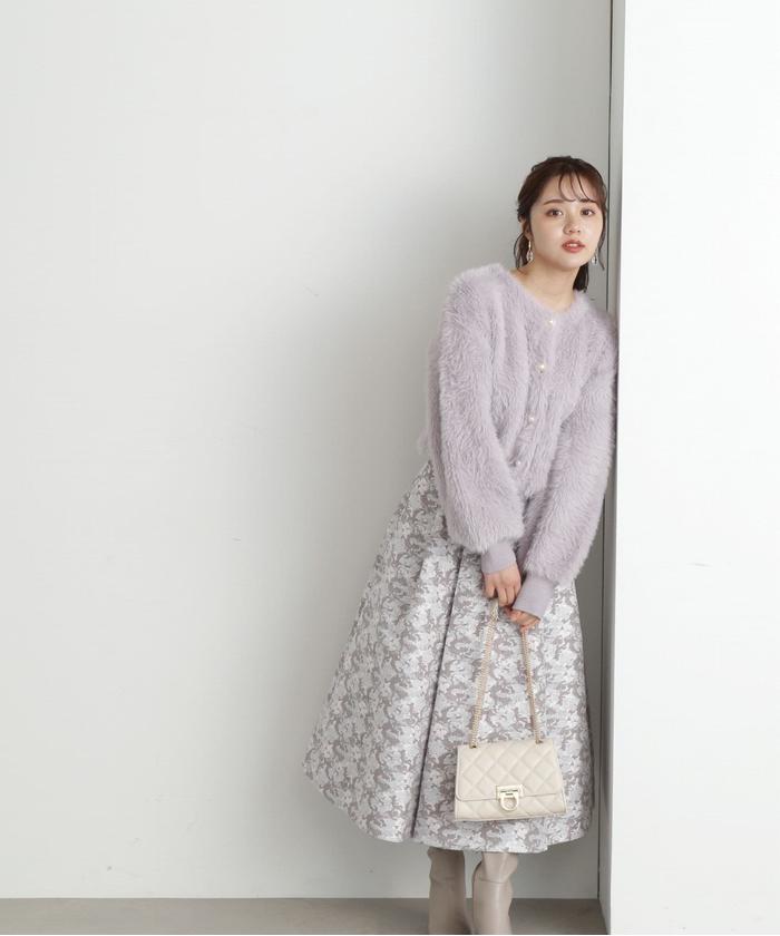 セール 30%OFF】ビジュー釦ロングフェザーカーディガン WEB限定