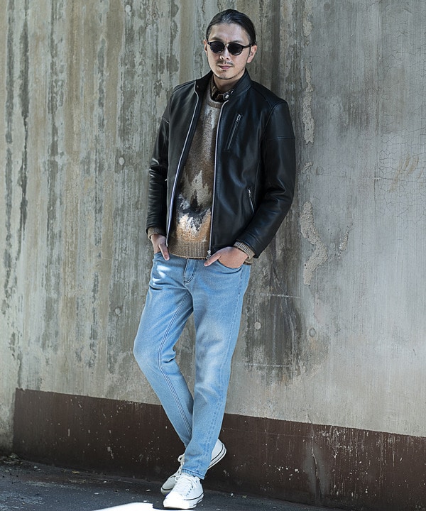 セール10%OFF】シングルライダースレザージャケット(505635489 セール10%OFF】シングルライダースレザージャケット(505635489
