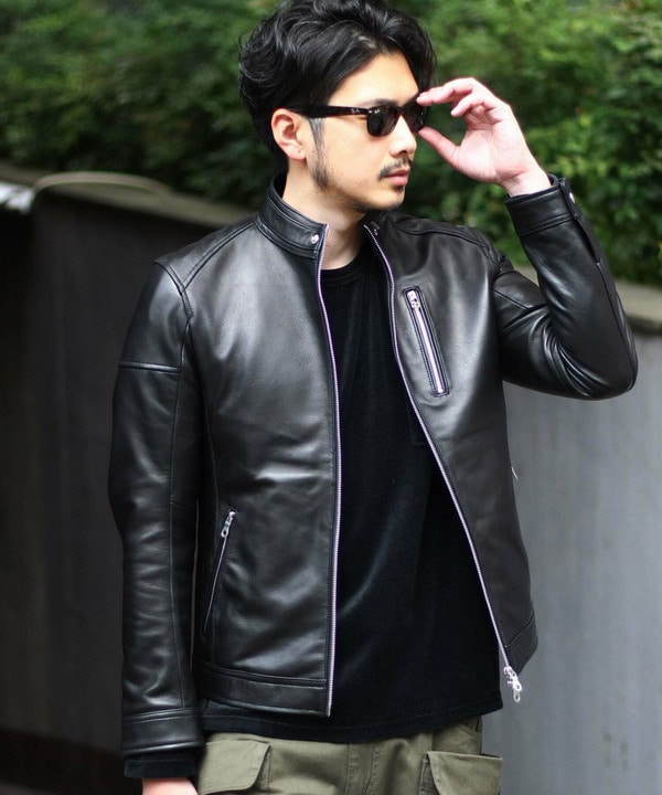 セール10%OFF】シングルライダースレザージャケット(505635489 セール10%OFF】シングルライダースレザージャケット(505635489