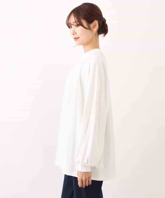 セール10%OFF】ハイネックパフスリーブカットソー/洗える(505637165