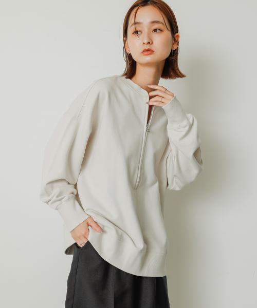 ZUCCa / P メンズ ロゴ刺繍スウェット / スウェット(M beige(03