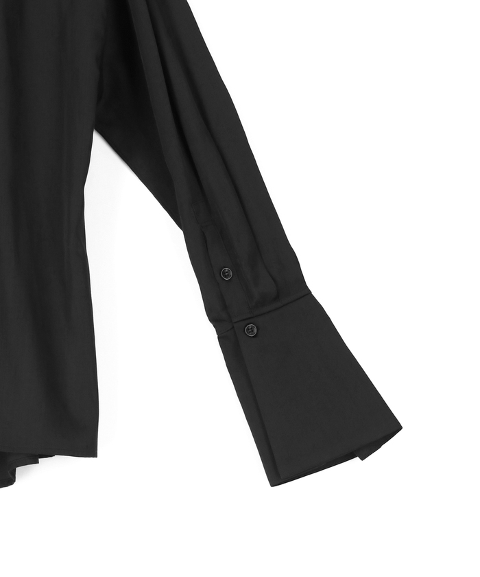 セール 50%OFF】【サステナブル】ギャザーネックシルキーシャツ