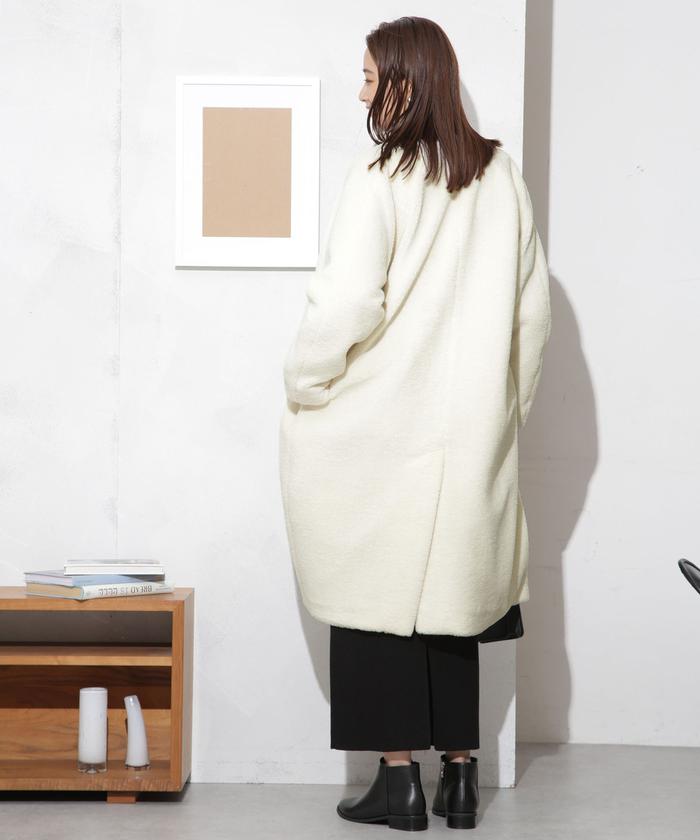 NANO universe｜ノーカラーボアコート | Rakuten Fashion(楽天