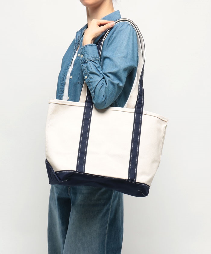 ★希少なLONG!人気Navyトリム/ギザタグ/エルエルビーン トートバッグ エルエルビーン L.L.Bean LONG トートM ボートアンドトート