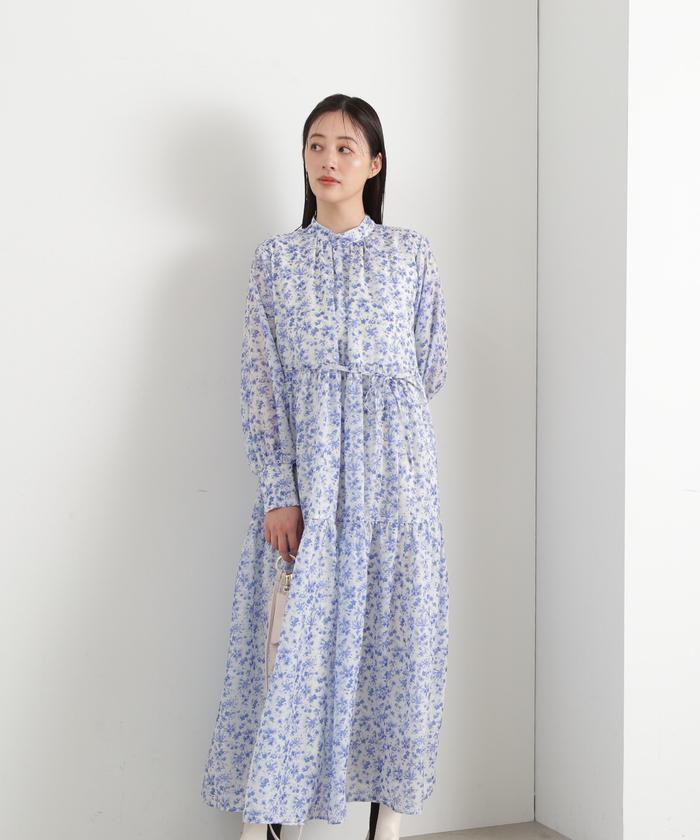 セール】ハイネックフローラルワンピース《S Size Line