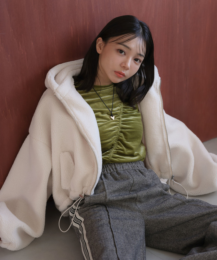 セール 50%OFF】フーデッドショートボアブルゾン(505640255