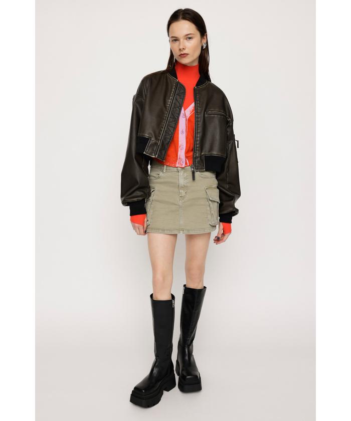 VINTAGE F／LEATHER CROP ブルゾン(505644116) | スライ(SLY