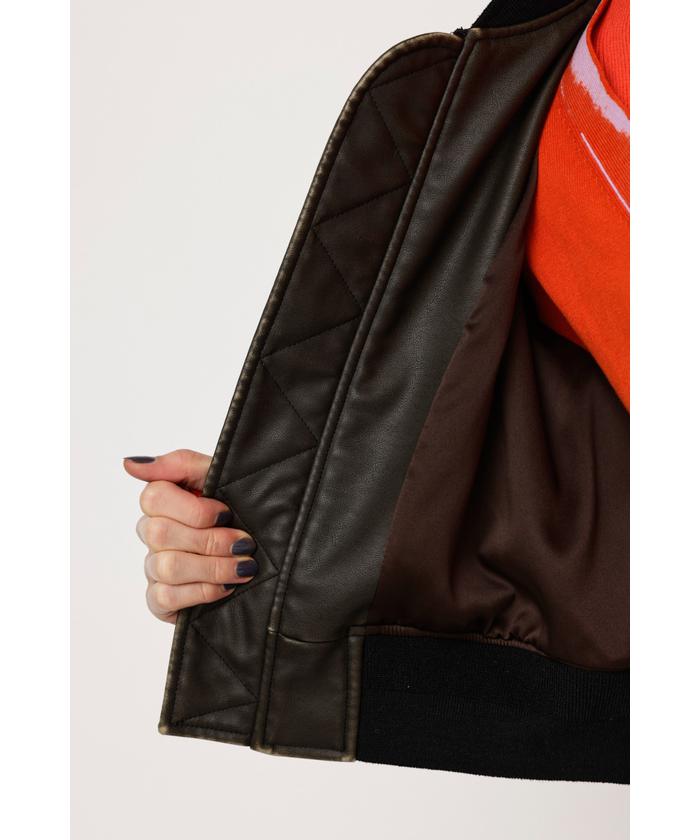 【３日までの限定価格】VINTAGE F／LEATHER S／ レザー ブルゾン THROW by SLY | 【THROW】PAD IN F／LEATHER ジャケット